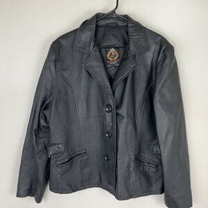 PRESTIGE LEATHER 3 Button Leather LIned Jacket Coat